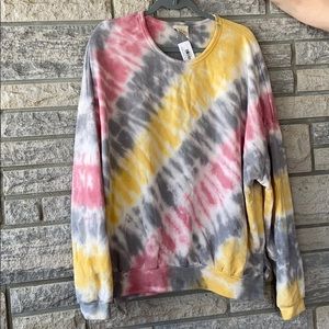 Feeling fine tie dye pull over sweater